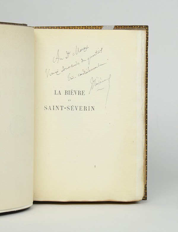 HUYSMANS Joris-Karl La Bièvre et Saint-Séverin P.-V. Stock 1898 édition en partie originale sur Hollande grand papier envoi auto