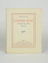 CONRAD Joseph Gaspar Ruiz Nouvelle Revue Française 1927 édition originale française vergé pur fil grand papier broché