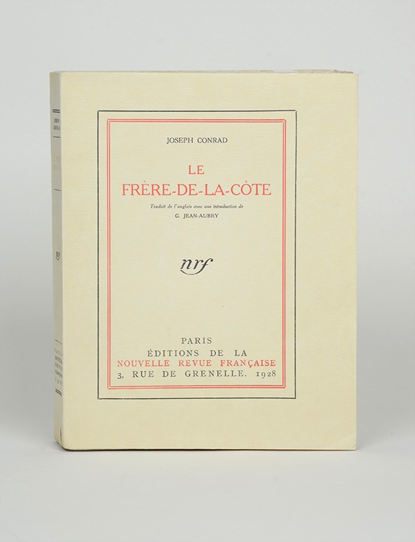 CONRAD Joseph Le Frère-de-la-Côte Nouvelle Revue Française 1928 édition originale française vergé Lafuma Navarre grand papier br