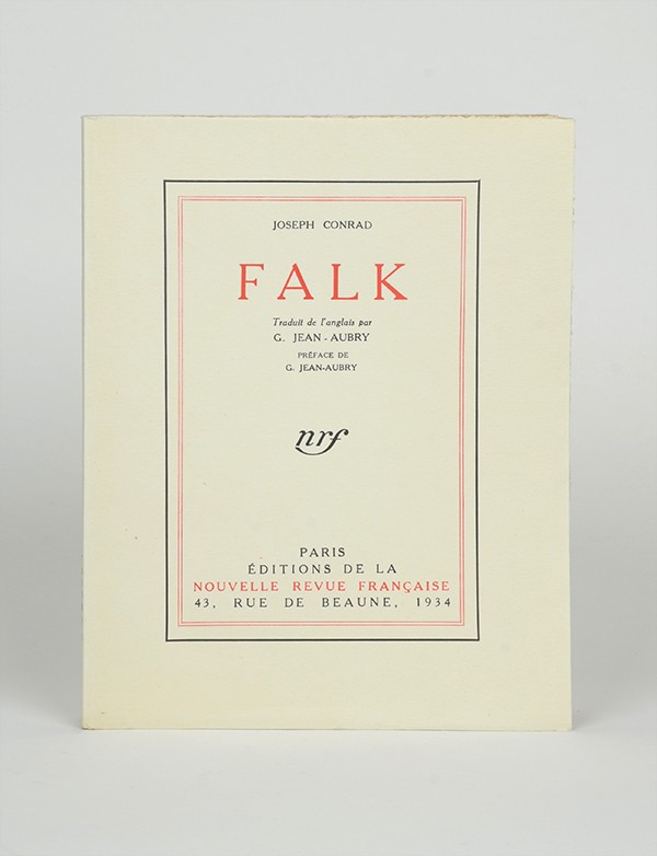 CONRAD Joseph Falk Nouvelle Revue Française 1934 édition originale française vergé pur fil grand papier broché