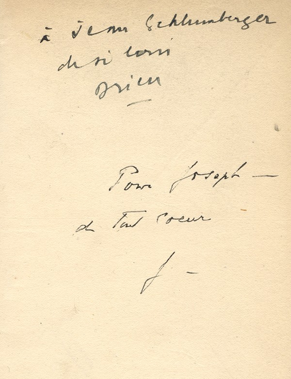 DRIEU LA ROCHELLE Pierre La Suite dans les idées Au sans pareil 1927 édition originale envoi autographe signé ean Schlumberger