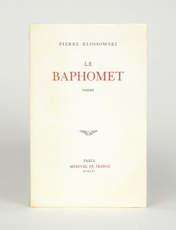 KLOSSOWSKI Pierre Le Baphomet Mercure de France 1965 édition originale vélin pur fil des papeteries Navarre grand papier