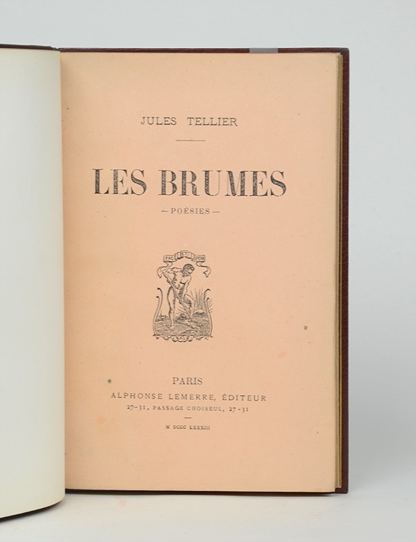 TELLIER Jules Les Brumes Lemerre 1883 édition originale rare relié en plein maroquin par Canape