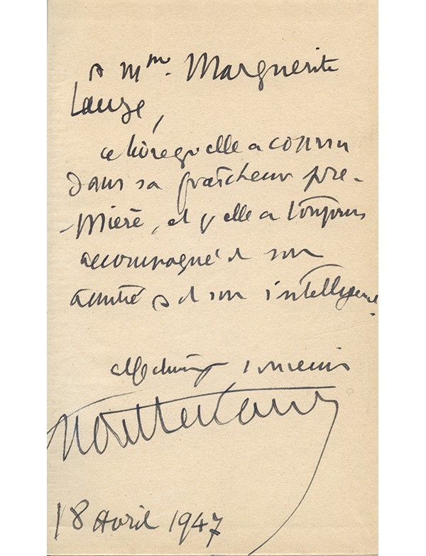 MONTHERLANT Henry de Le Maître de Santiago Gallimard 1947 édition originale cartonnage Bonet envoi autographe signé à Marguerite